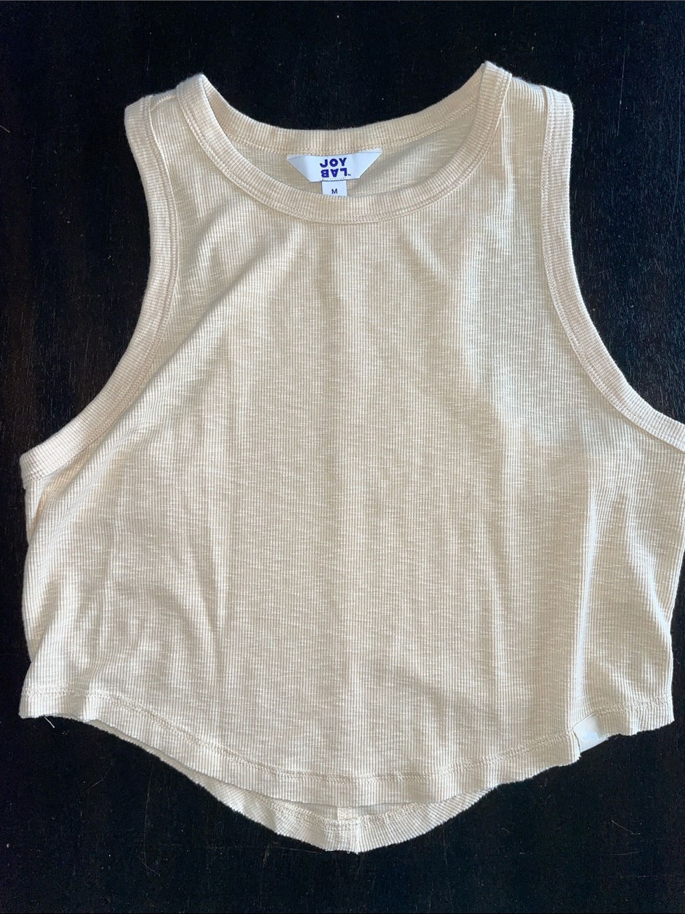 JoyLab Ribbed Cream Cropped Tank